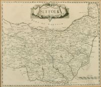 Suffolk, by Robert Morden, engraving, 18th Century, 14.5