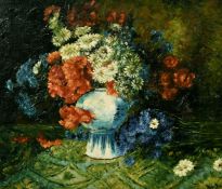 Van Duran (20th Century), a still life of mixed flowers, oil on panel, signed, 12