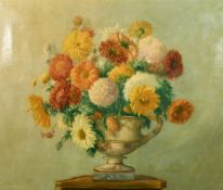 Augustus William Enness (1876-1948) British, A still life of Chrysanthemums, oil on canvas,