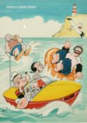 Bill Mevin (1922-2019) British, 'Popeye's water sports', watercolour, signed, 17.5