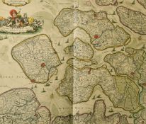 Frederik de Wit, 'Zelandiae', a hand-coloured 17th Century map, 18.5