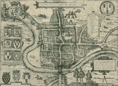 Cestria vulgo Chester, Angliae Civitas, by Braun and Hogenberg, engraving, probably 16th Century,