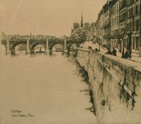 Eugene Bejot (1867-1931) French, Scene in Paris, etching, signed in pencil, 7