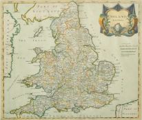 England by Robert Morden, hand coloured engraving, 18th Century, 14.75