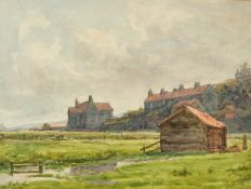 Wilfred Rene Wood, A coastal scene along with two others by the same hand, watercolours, 2 signed,