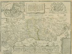 John Norden and John Speed - 'Sussex Described and Divided.....', 17th Century engraving, 15.5
