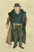 Alexandre Benois (1870-1960) Russian, a costume design for La Boheme, a gentleman with a cane,