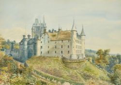 Early 20th Century, View of Dunrobin Castle, Scotland, watercolour, indistinctly signed, 14.5