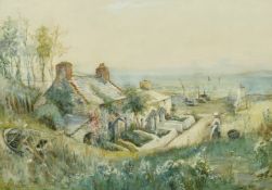 Joseph Hughes Clayton (1870-1930) British, Cottages by the Sea, watercolour, signed, 14