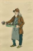 Alexandre Benois (1870-1960) Russian, a costume design for La Boheme, a flower seller, watercolour