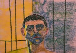 20th Century, A head study of a young man, pastel, 12