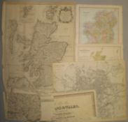 [MAPS] FADEN, Map of England and Wales, 19 pieces only (i.e. incomplete); and 3 other maps (Q).