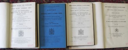 H.M.S.O. Fisheries Reports, multiple titles in 4 vols folio, not a run, maps, library cloth, L.,