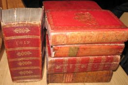 [ALMANACKS] a red morocco sammelband of 1819 almanacks; and a collection of Dublin Almanacks lacking