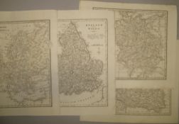 [MAPS] 8 b/w/ maps of Ireland England & Wales, Europe, Spain & Portugal, France, United provinces,