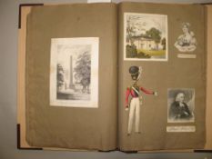 SCRAPBOOK early 19th c., filled with prints, modern covers, folio (1).
