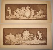 [PRINTS] BARTOLOZZI (F.) / KAUFFMAN (A.) pair of unframed engr. / aquatint scenes of putti, 6.5 x 14