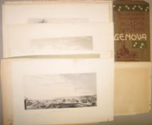 [MAPS, etc.] folding map of Genova Port and a group of maps and views. (15).