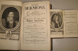SANDERSON (Robert) XXXIV Sermons, folio, portrait, contemp. calf (rebacked), 6th Edn., L., 1674;