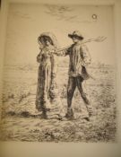 MILLET (. F.) late restrike print of Rustics in a Field, u/f, 18 x 14 inches (1).