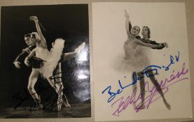 [BALLET] 2 x b/w photos 9 x 8 inches, signed by Jelko YURESHA & Belinda WRIGHT (2).