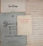 LOVELL PHILLIPS (A.) Danse d'Amour, 4to, music, wrappers, INSCRIBED to his wife, 