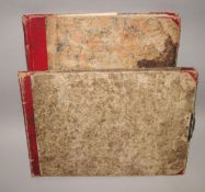 ALBUMS, 2 x early 19th c. blank paper albums, bound, 4to & obl. 4to (2).
