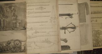 MILITARY PRINTS, 18 x 14 inches (S), French after CARR , 1780's (14).