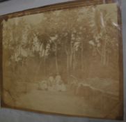 SCRAP ALBUM, 4to, morocco gilt album, diverse contents, some photos, India interest fancy invitation