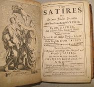 DYDEN (J.) / JUVENAL, The Satires, 8vo, engr. frontis., & 17 plates (worm track in text N9-P4), calf