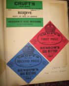 [DOGS / BORDER TERRIERS] Scrapbook with cuttings, prize cards, etc., 1930's.