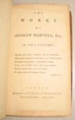 MARVELL (A.) The Works, 2 vols. in 1, 12mo, calf (rebacked), L., 1772.