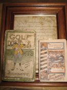 Drunkeness, a ms. writing exercise by James Cutts, 1848, f. & g.; a cookery pamphlet and a golf book