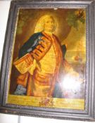 [PRINT] reverse glass print portrait of George, Lord Anson, of the Admiralty, 14 x 10 inches [I], f.