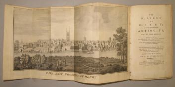 HUTTON (W.) History of Derby, 8vo, 19 plates, extra-illustrated with a further 14 engravings,