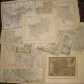 [MAPS] 13 maps comprising: Hertfordshire; Lincolnshire; Rutlandshire; Lancashire; Buckinghamshire;