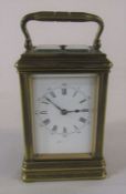 French brass repeater carriage clock 'S A Robinson from E T & F A Ingham March 5th 1898 after 21
