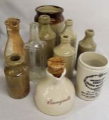 Mixed items - to include small local stoneware bottles (Fulstow - Louth)