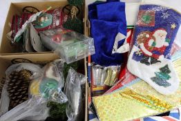 Three boxes of new / unused Christmas decorations