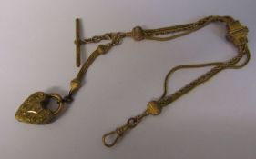 Tested as 9ct gold fancy fob chain L 25 cm weight 15.2 g