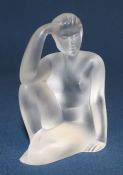 Lalique frosted art glass sculpture 