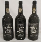 Dow's Vintage port- Three Bottles of vintage 1980 - bottled 1982