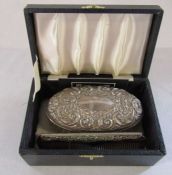 Boxed silver hairbrush and comb Birmingham 1978 (box af)