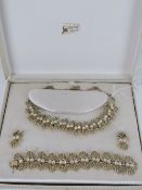 Jewelcraft; a suite of faux pearl costume jewellery comprising necklace,