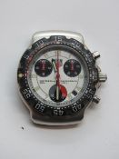 A Tag Heuer watch head having three subsidiary dials and date aperture,
