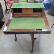 A rare and unusual metamorphic quadruple use Georgian mahogany novelty 'everything in one' fold