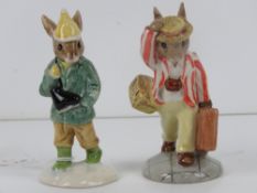 Two Royal Doulton Bunnykins figurines; Father Bunnykins DB154 year piece 1996, and Boy Skater DB152.