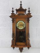 An early 20th century pine and mahogany Viennese wall clock, 6