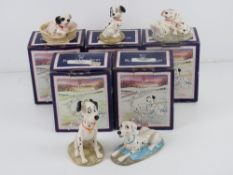 Royal Doulton 101 Dalmations; five boxed figurines being Penny & Freckles DM3, Pongo DM6,