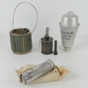 An inert Hungarian AZ-58 `Tank Killer' and an inert AT2 Anti Tank Mine.